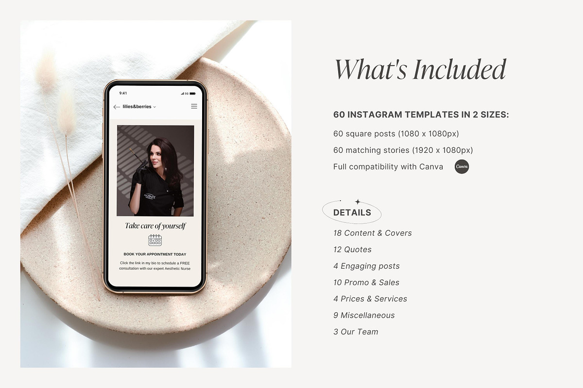 Nurse Injector Instagram templates, a Social Media Template by LiliesandBerries (Photo 3 of 22)