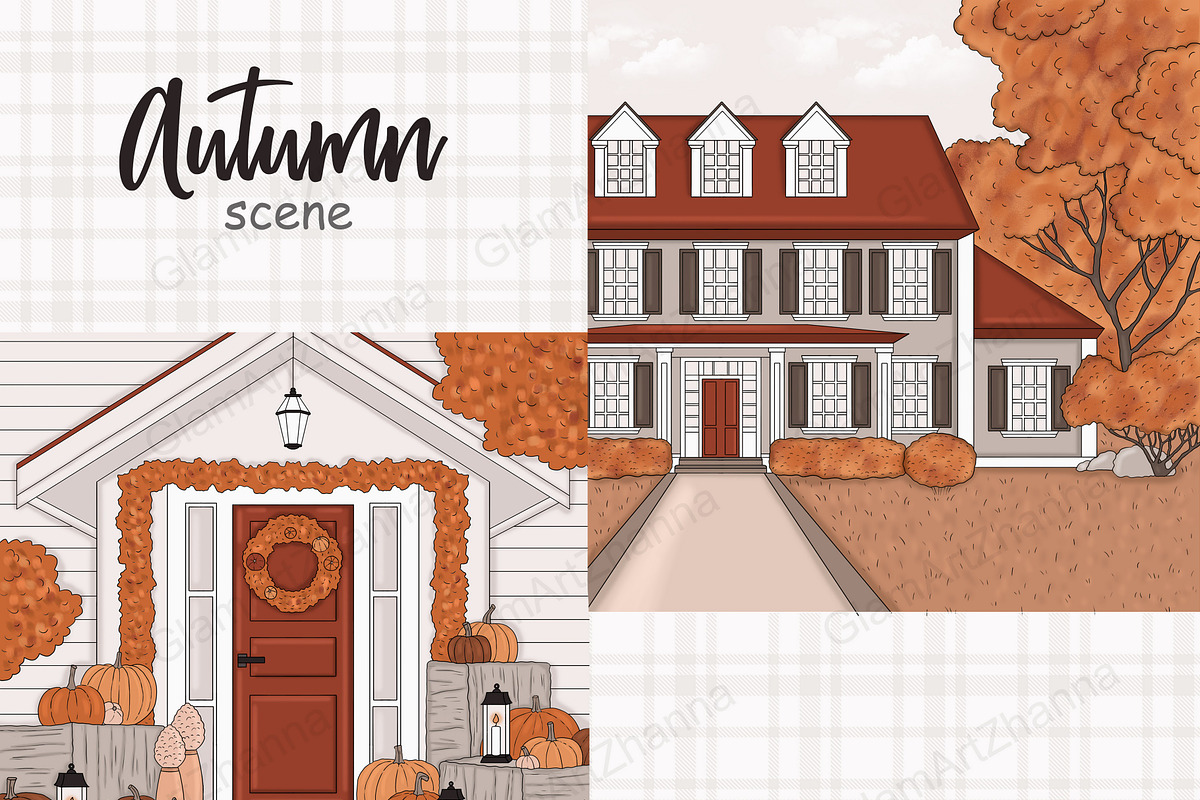 Autumn Scene, a Seasonal Illustration by GlamArtZhanna (Photo 2 of 3)