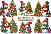 Christmas Cute Snowman Sublimation, a Seasonal Illustration by Craft Nest (Thumbnail 1 of 4)
