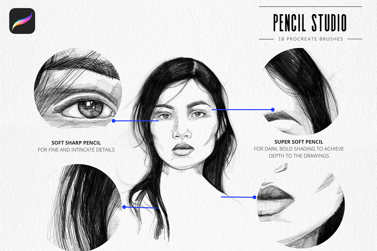 Pencil Studio - Procreate Brushes, a Brush Add-On by AMStudio. (Photo 4 of 6)
