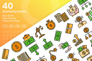 40 Economy - Filled Line, an Outline Icon by Kmg Design
