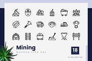 Mining Outline Icons, an Outline Icon by Zeer Graphic (Thumbnail 1 of 2)