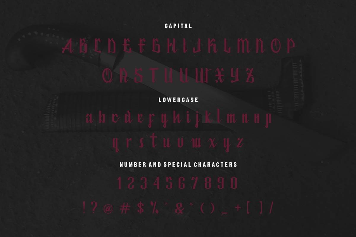 Ujang Bedog Typeface preview 2
