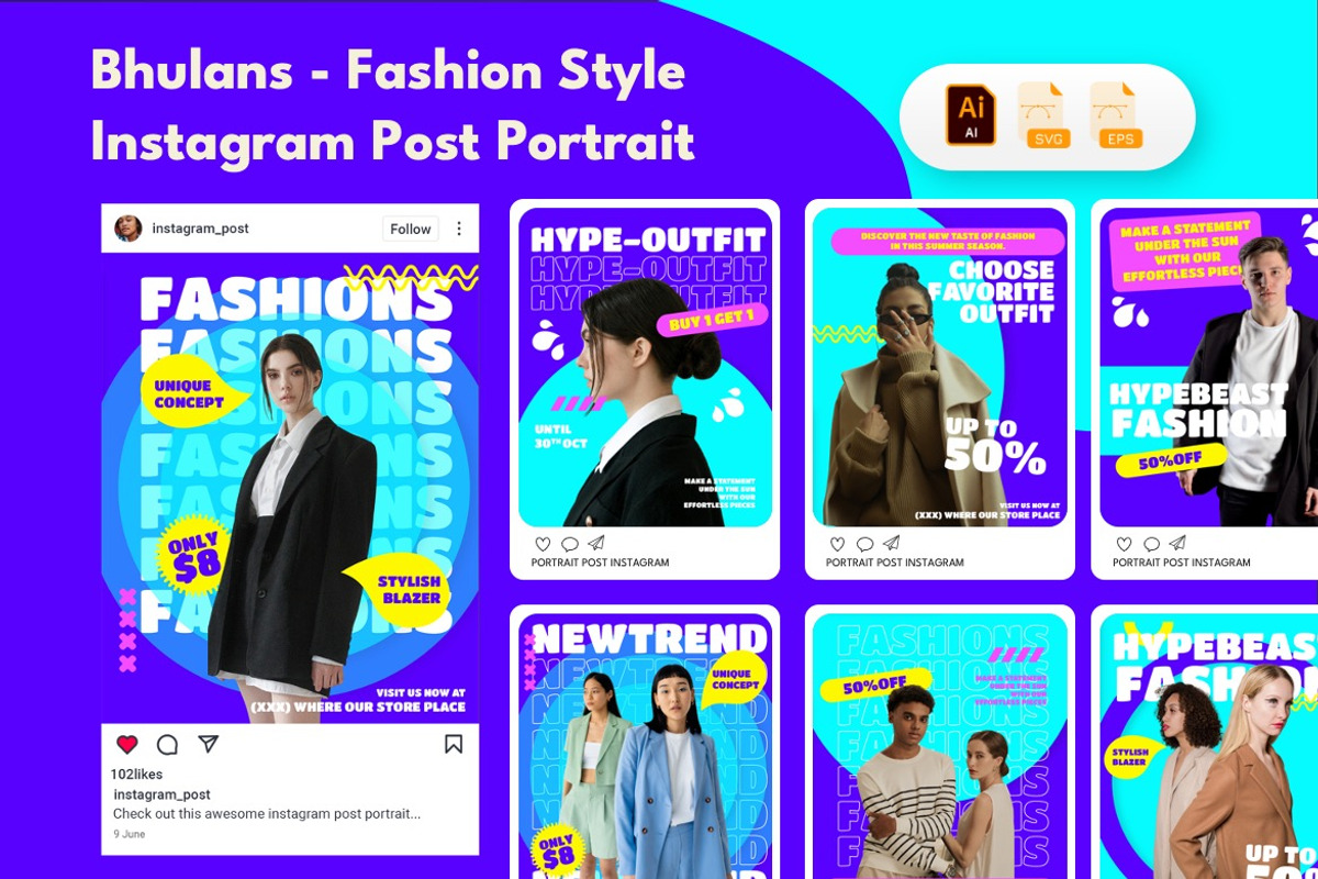 Urban Fashion - Instagram Bundle 01, a Social Media Template by Dhabee (Photo 1 of 11)