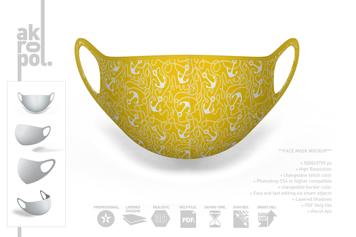 Face Mask Mockup, a Mask Mockup by akropol (Photo 8 of 12)