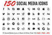 150 Clean Social Media Icons, an Icon by Designs By Alfredo (Thumbnail 2 of 5)
