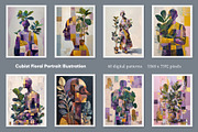 Cubist Floral Portrait Illustration, a Decorative Illustration by Housui Patterns (Thumbnail 3 of 17)