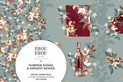 Autumn Fall Burgundy Paper Pack, a Pattern Graphic by Frou Fou Craft (Thumbnail 4 of 7)