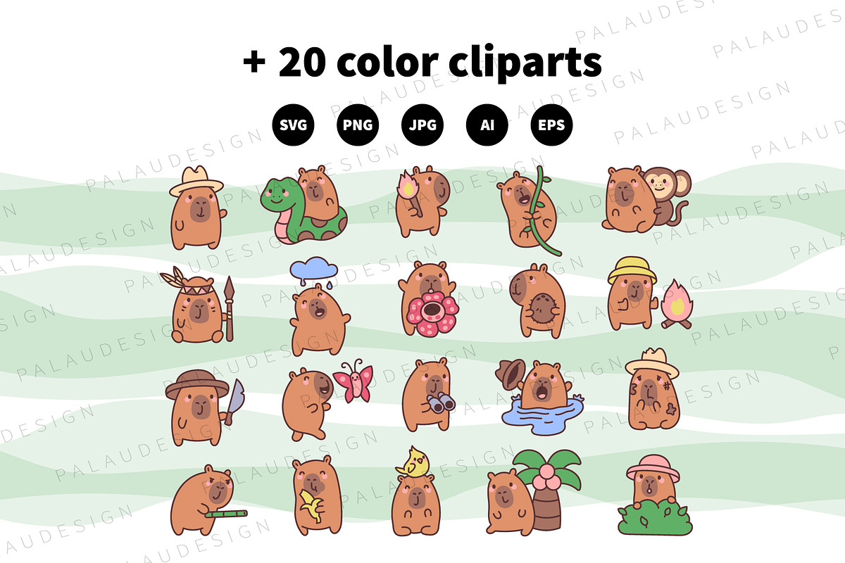 Cute Capybara Jungle Adventure, an Animal Illustration by Palau (Photo 10 of 12)