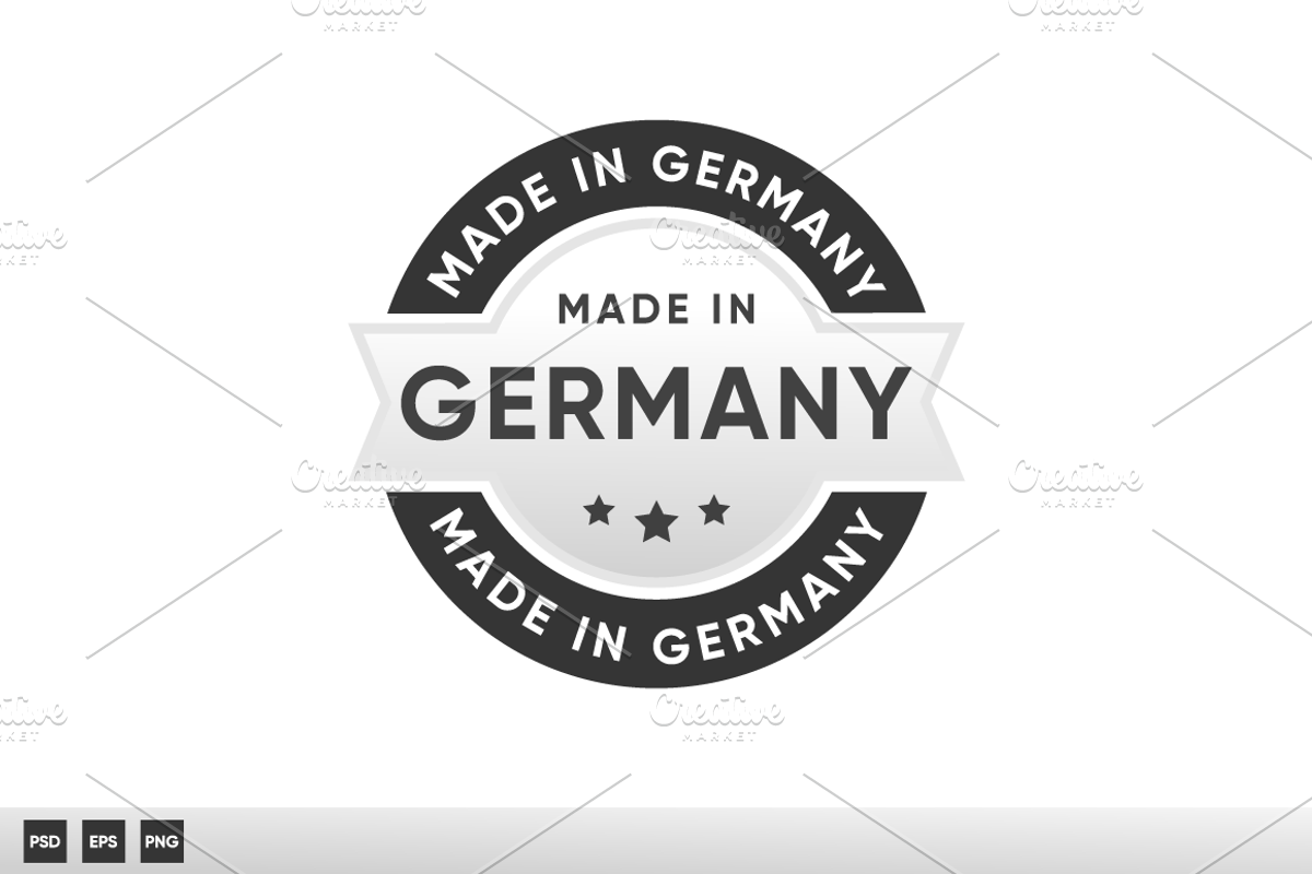 Made in Germany Stamp Logo, an Illustration by Soufone