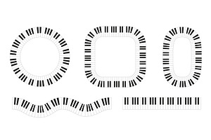 Decorative piano key borders and, an Illustration by Woters little shop