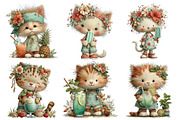 Whimsical Summer Cat Clipart, an Illustration by Daily.Designs (Thumbnail 2 of 5)