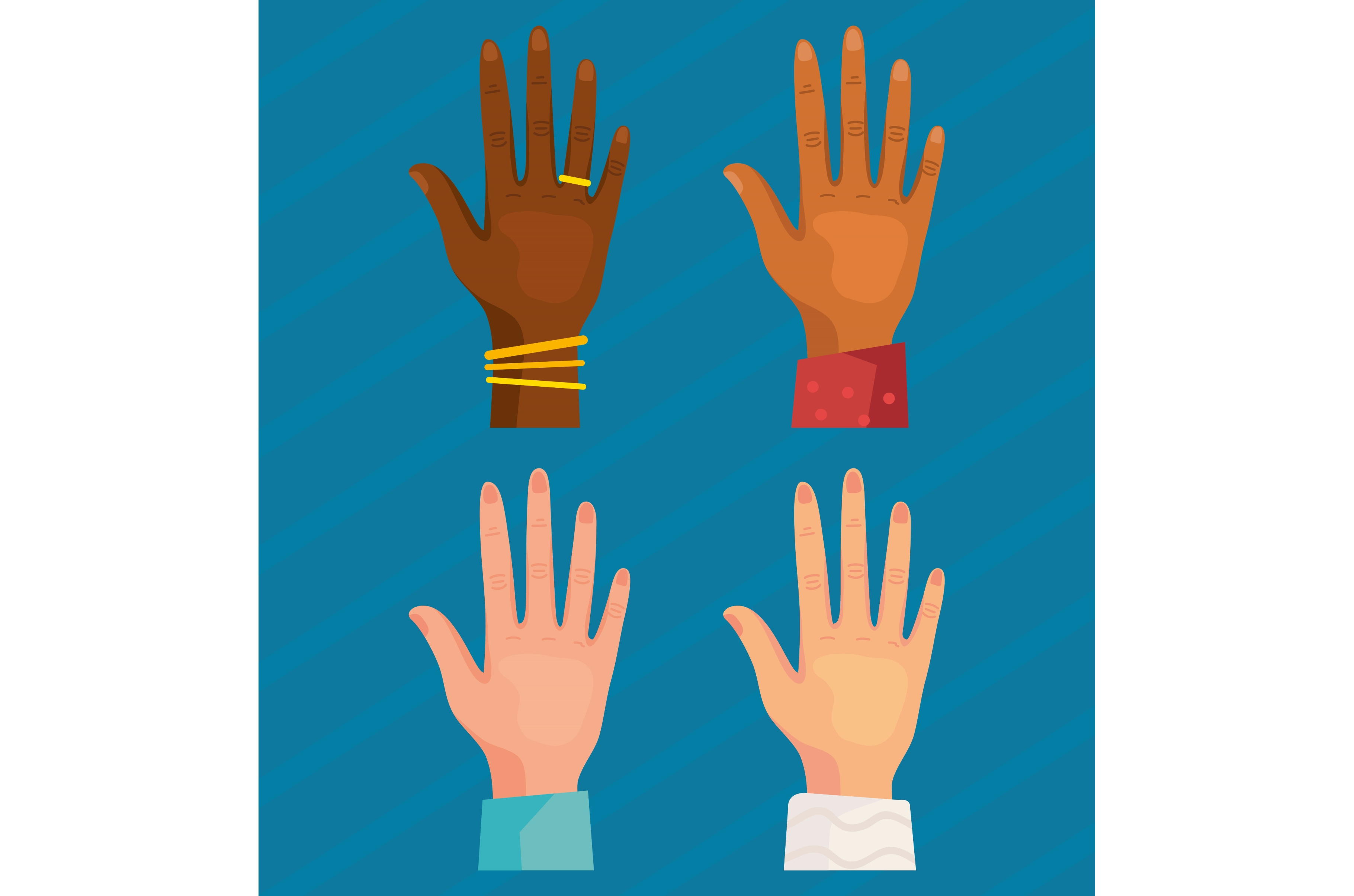 Four Cross Cultural Hands by Studiogstock | Creative Market