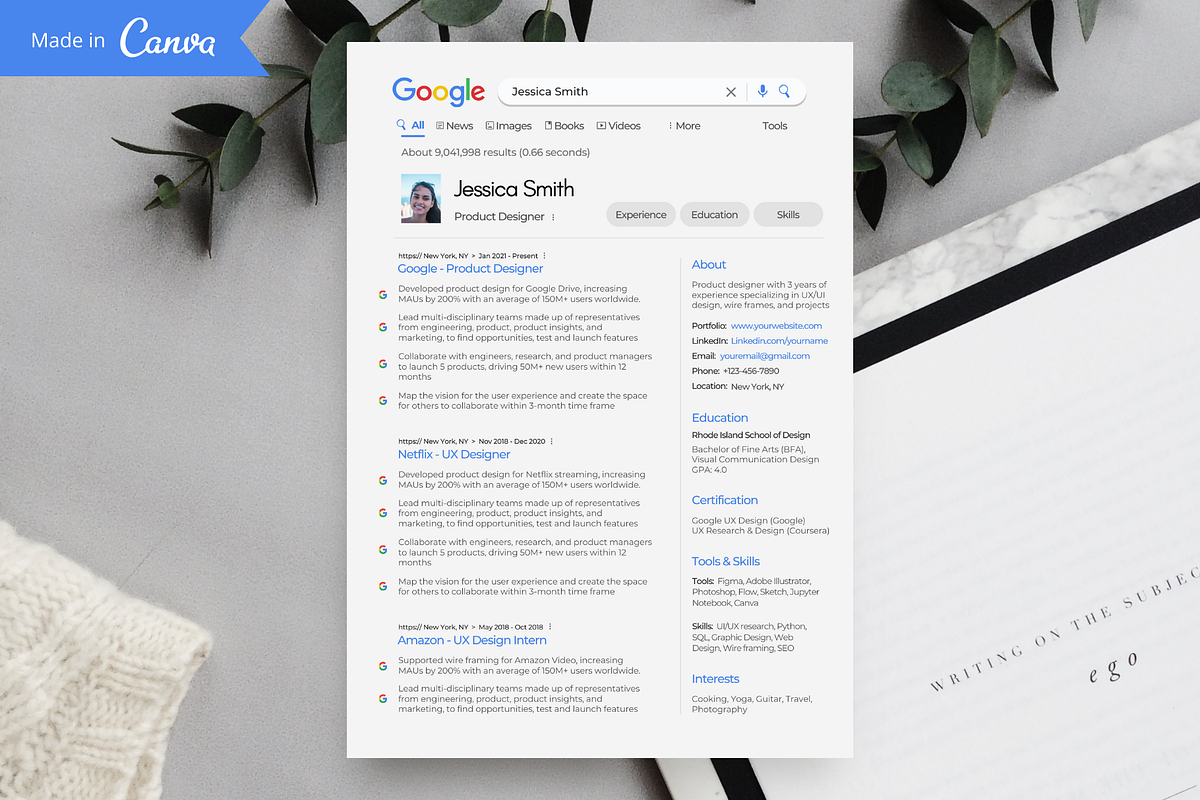 Google Resume Template 2026 ATS CV, a Resume Template by SocialMediaTemplate (Photo 2 of 7)