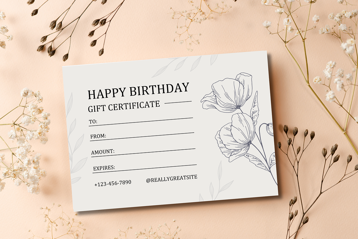 5 Birthday Gift Certificates, a Templates & Theme by TemplateCastleStore (Photo 5 of 9)