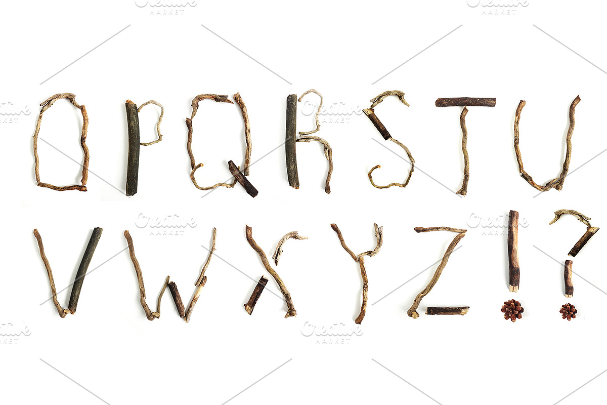 Alphabet made from branches preview 3