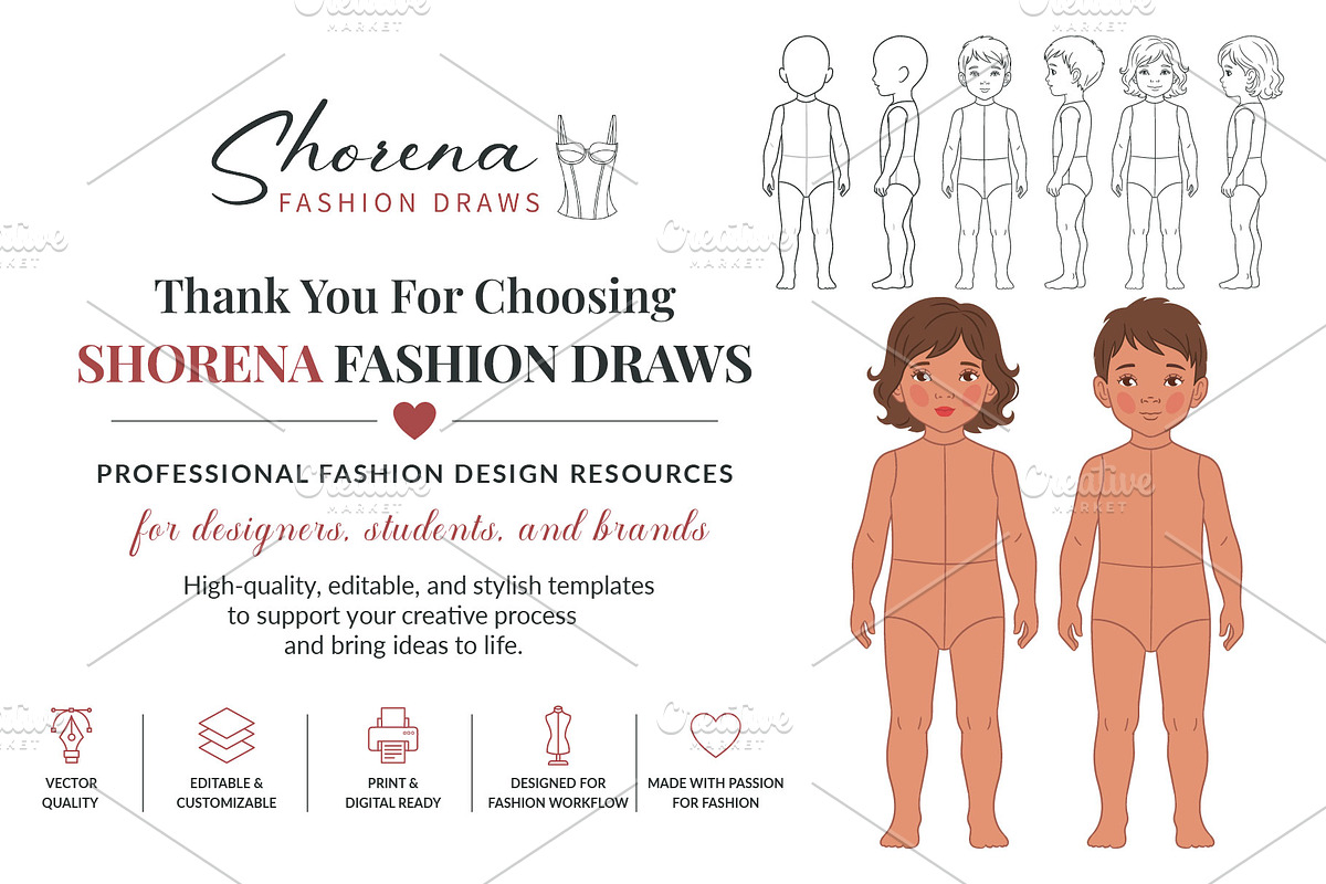 Toddler Fashion Croquis Bundle, a Person Illustration by Shorena Fashion Draws (Photo 13 of 13)