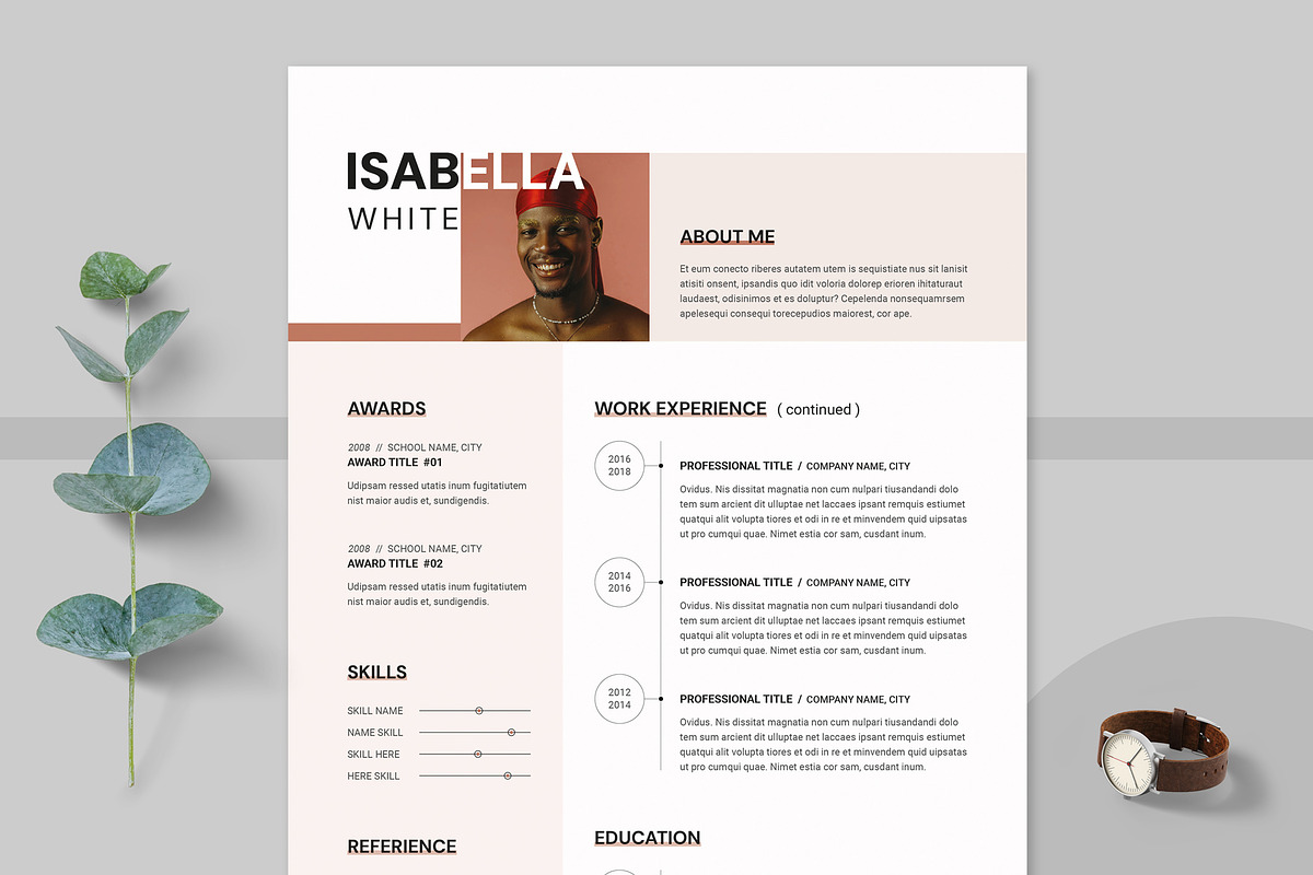 Modern Resume CV Template Design preview 3