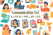 Communication Icons Set, a Technology Illustration by ananastya (Thumbnail 1 of 12)