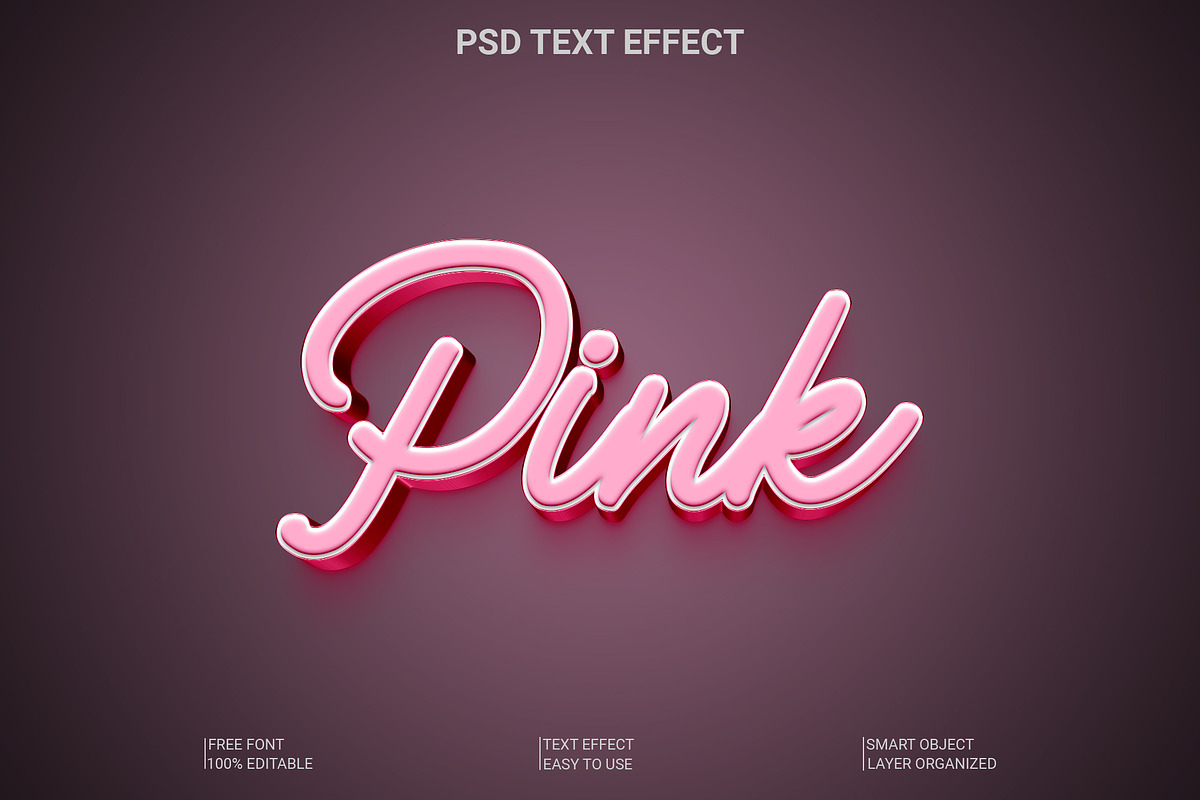 3D Bubble Text Effect for Pink, a Layer Style Add-On by Imamul001