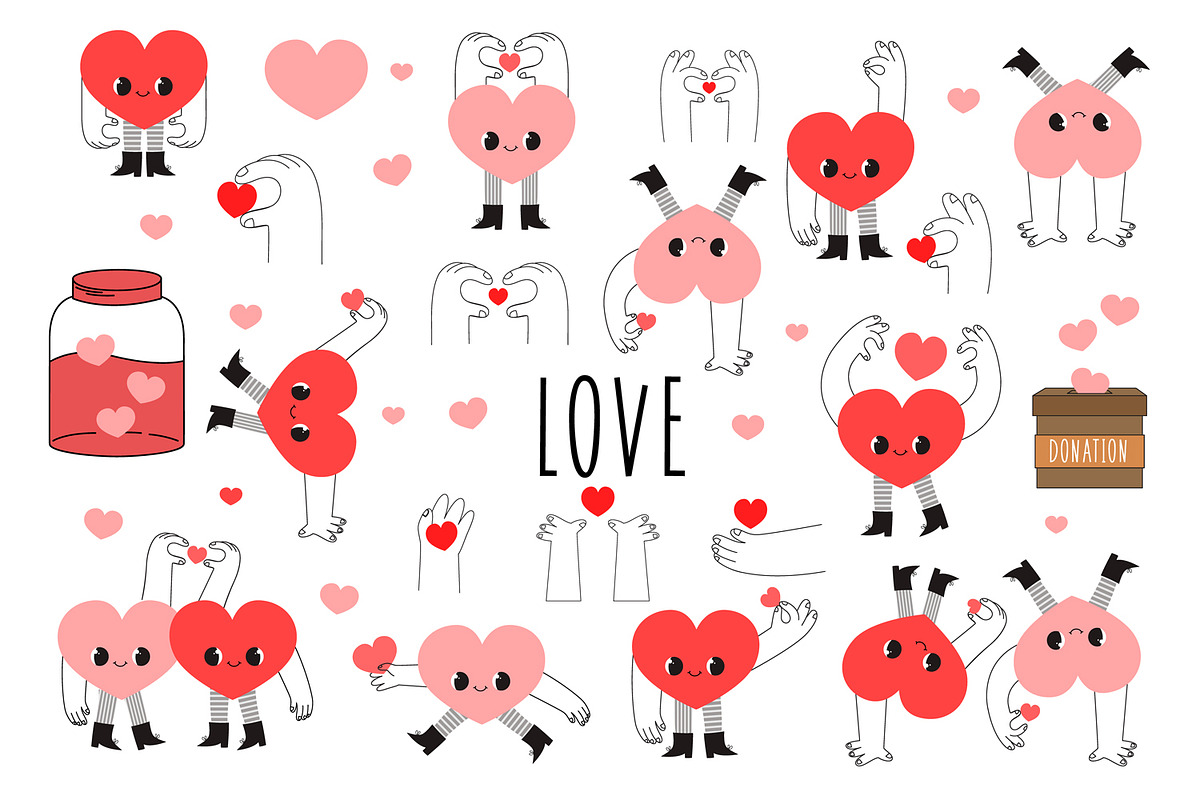 Valentines Day Heart Characters, a Healthcare Illustration by the_myro (Photo 1 of 21)