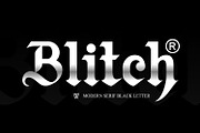 Blitch Modern Blackletter Tattoo, a Blackletter Font by WhymoreArt (Thumbnail 1 of 12)