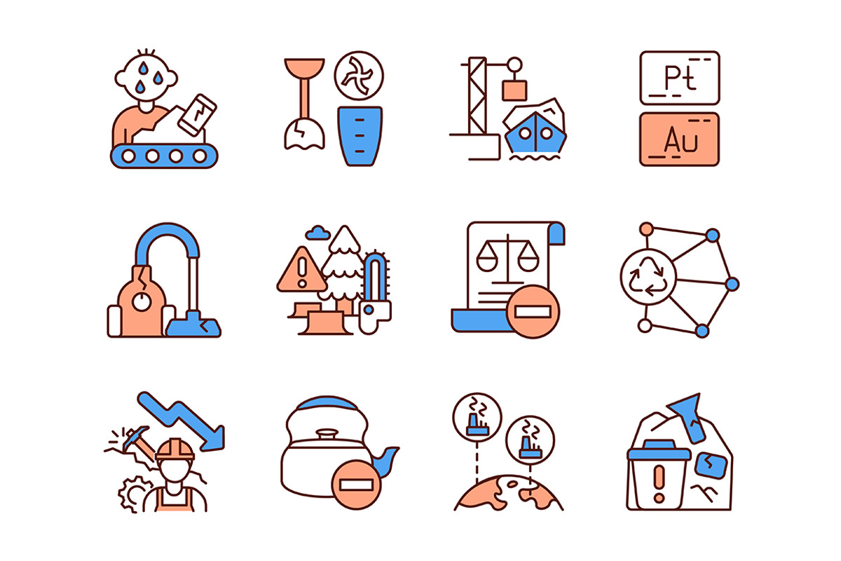 Environmental problems and solutions, an Outline Icon by IMG Visuals (Photo 9 of 23)
