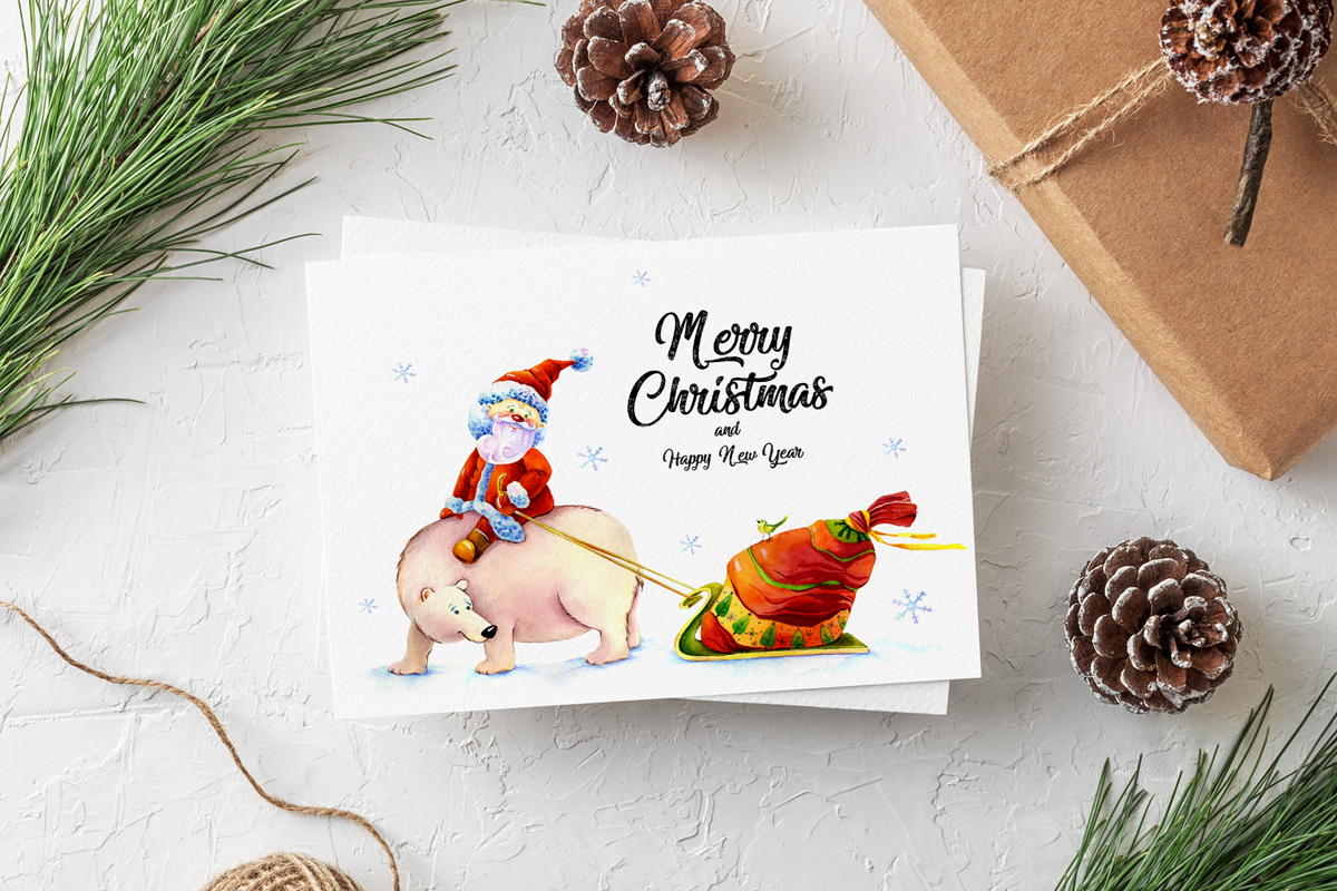 Christmas Greeting Card Template, a Card Template by ElephantArts (Photo 4 of 8)