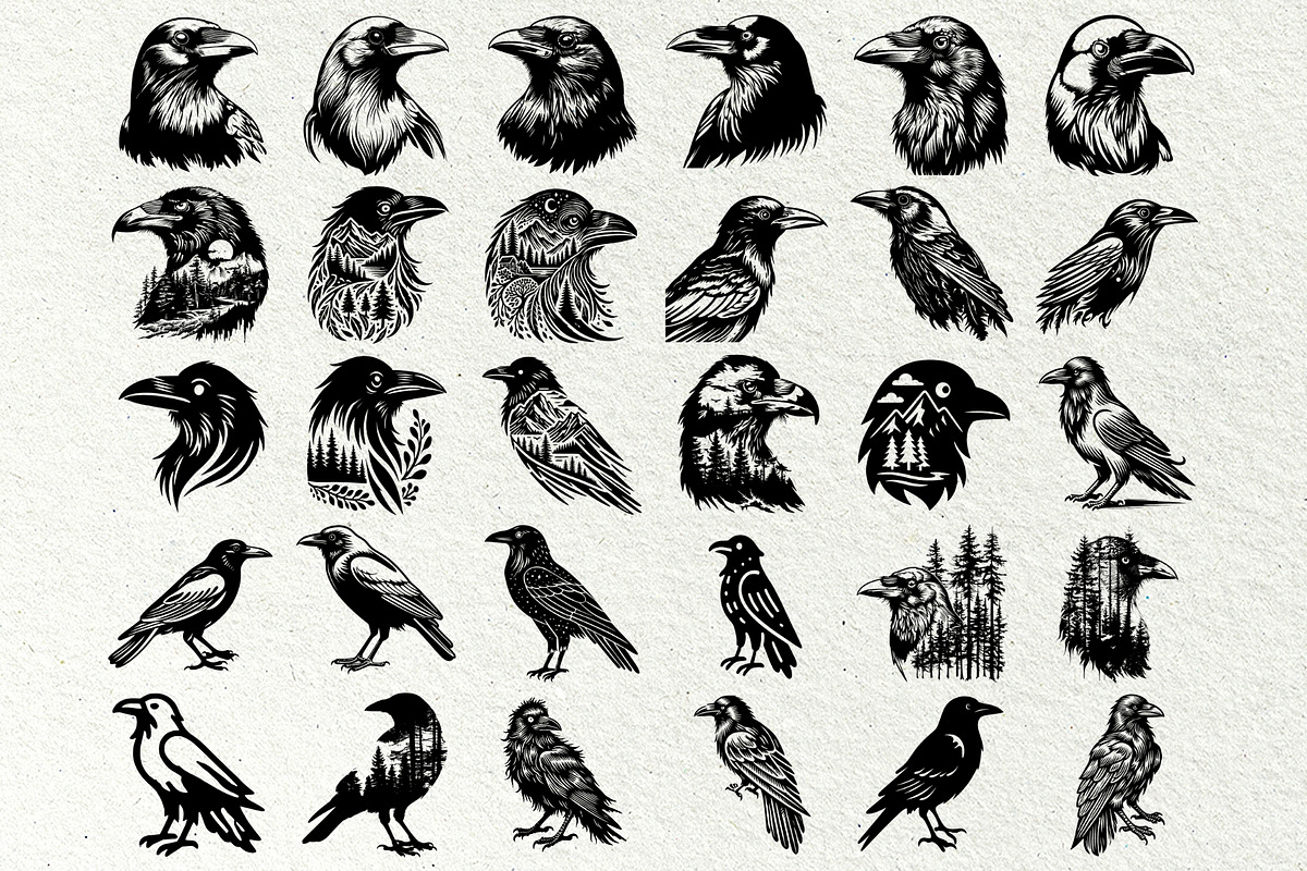 Crow SVG File. Raven Clipart PNG, an Animal Illustration by DENIDigitalArtSudio (Photo 4 of 8)