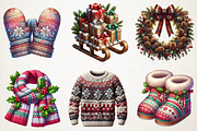 Cozy Christmas Watercolor Set, an Illustration by RobertsArt (Thumbnail 6 of 7)