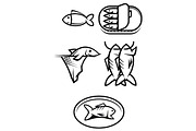 Fish food symbols, an Outline Icon by Vector Tradition (Thumbnail 1 of 3)