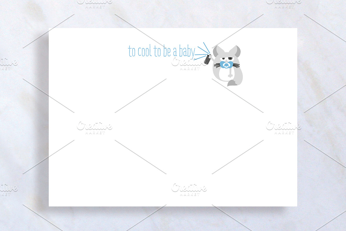 Cool Baby Chinchilla Stationary Card, a Card Template by stockhype (Photo 1 of 2)