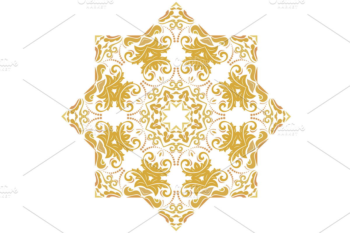 Damask Vector Oriental Pattern, a Decorative Illustration by FineArtStudio (Photo 1 of 3)