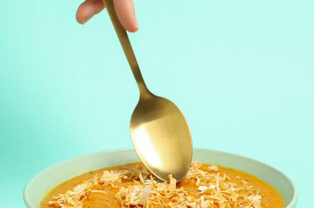 Concept of tasty food, sweet potato puree, a Food & Drink Photo by AtlasStudio