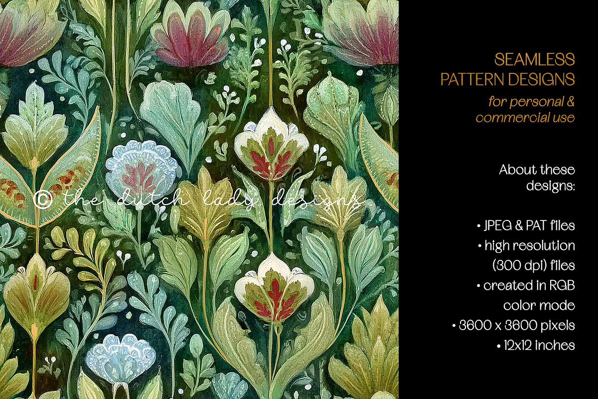 Damask Horses Seamless Patterns, a Pattern Graphic by The Dutch Lady Designs (Photo 3 of 9)