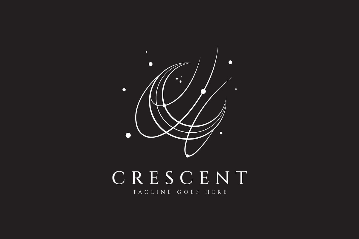 Crescent Moon Logo Abstract Line Art, a Branding & Logo Template by Signatoro (Photo 3 of 3)