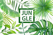 Tropical leaves branches watercolor, a Decorative Illustration by LABFcreations (Thumbnail 1 of 9)