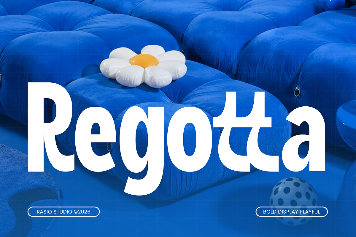 Regotta Bold Display Playful Font, a Sans Serif Font by Rasio Studio (Photo 1 of 9)