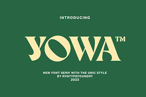 Yowa typeface, a Serif Font by Rvq Type Foundry