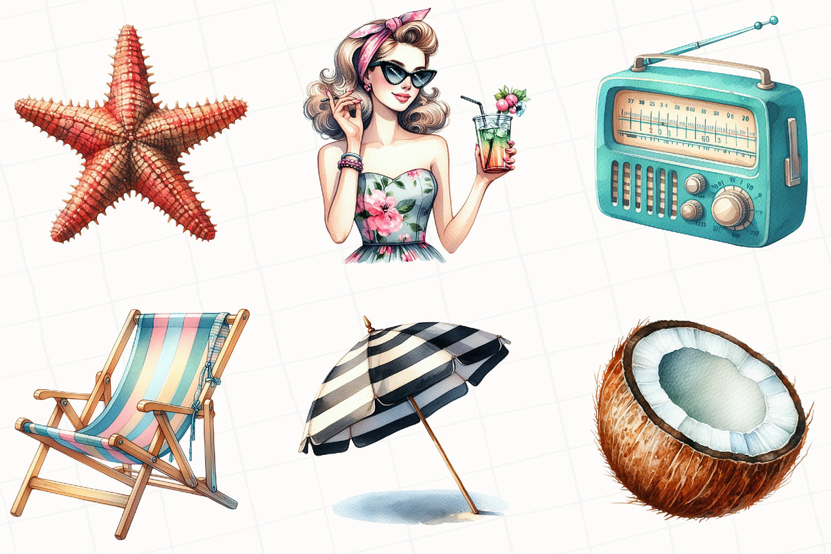 Beach Summer Paradise Clipart, an Illustration by OK Design (Photo 5 of 5)