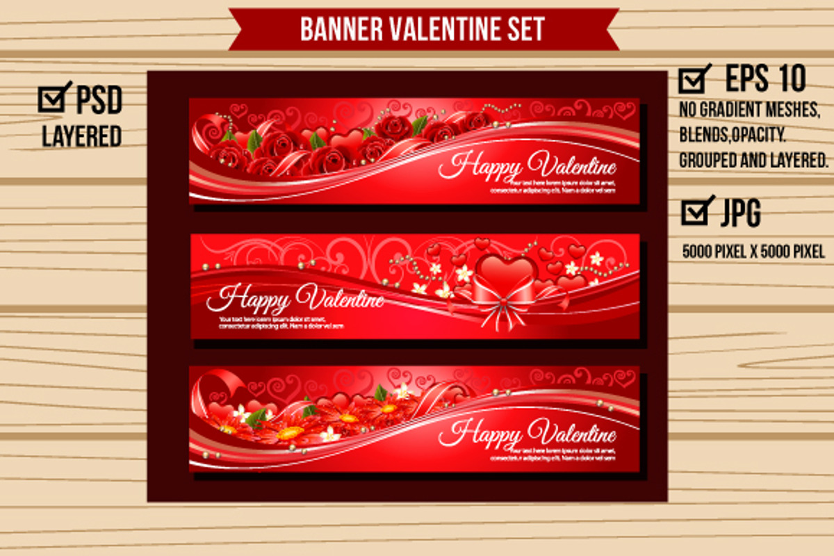 Three Red Valentine Banners, a Templates & Theme by Propylparaben