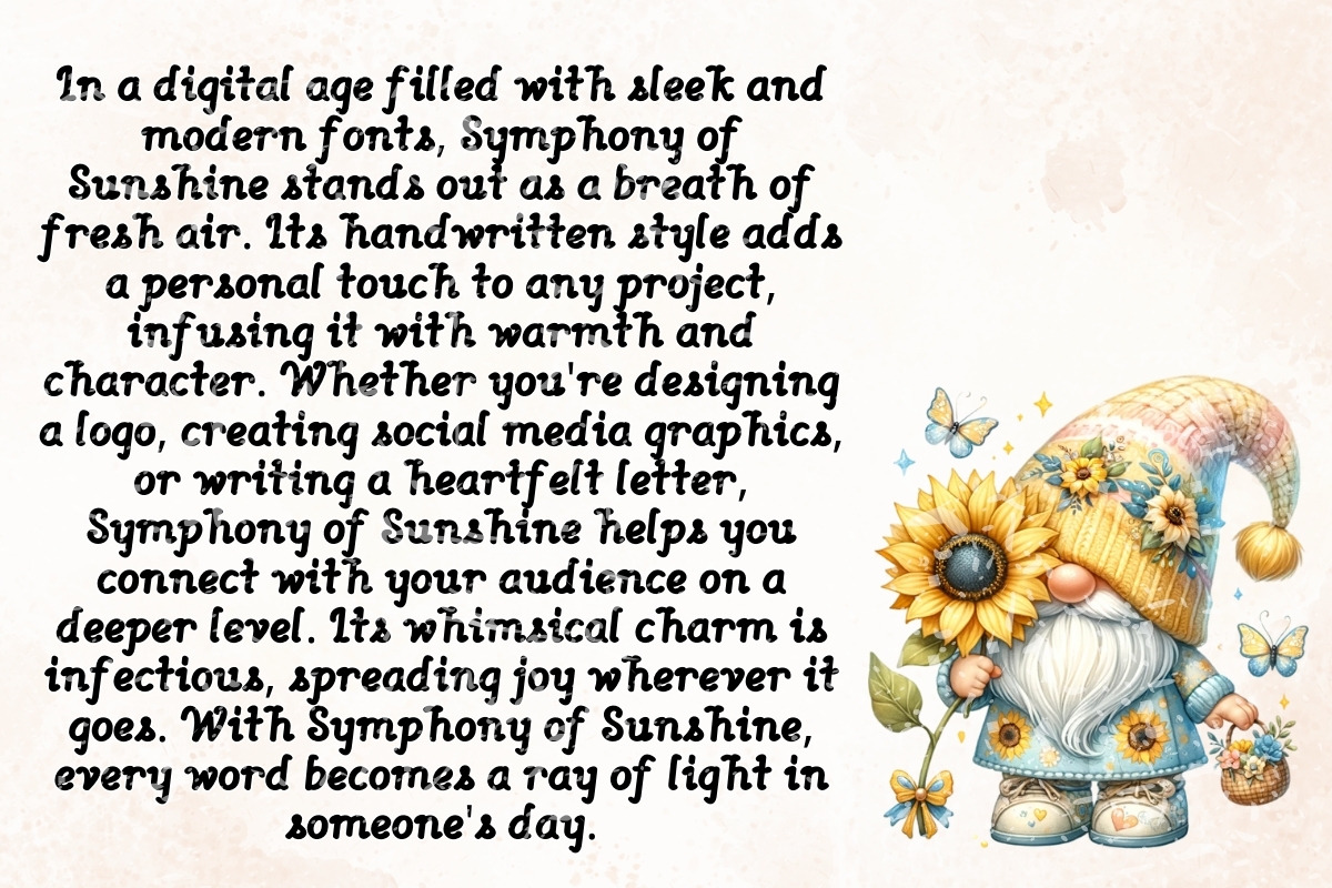 Symphony of sunshine - Handwriting, a Handwritten Font by Charmingbear59.design (Photo 4 of 5)
