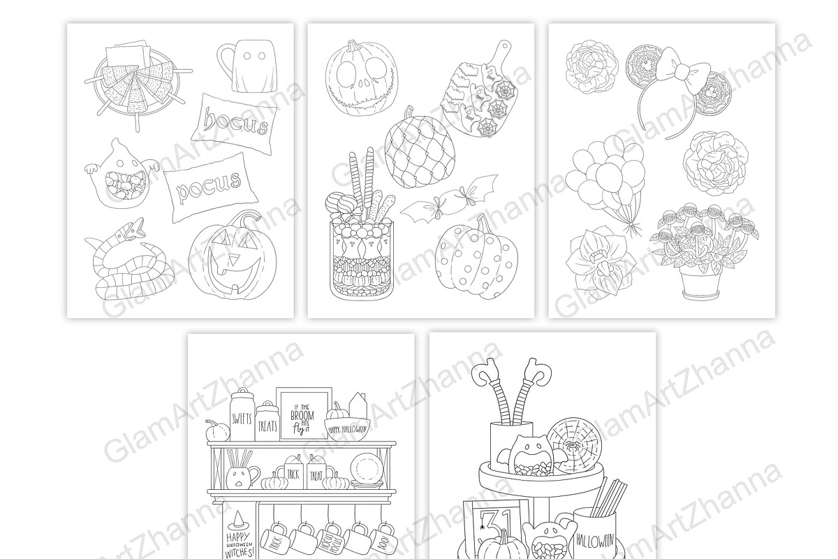 Coloring Book Halloween, a Person Illustration by GlamArtZhanna (Photo 4 of 6)