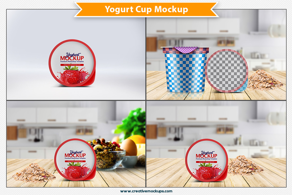Yogurt Cup Mockup, a Cups & Container Mockup by Plus Media