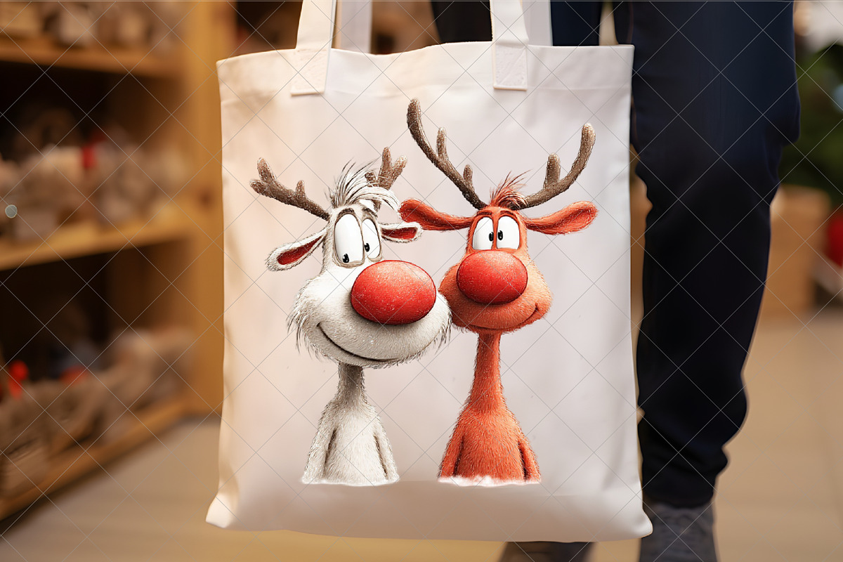 Whimsical Santa & Reindeer Clipart, an Illustration by SinaCreation (Photo 6 of 7)