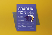 Purple Graduation Party Invitation, an Invitation Template by graphicook (Thumbnail 3 of 3)