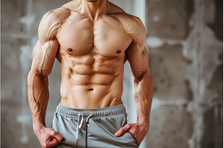 Athletic man showing six pack abs, a Sports & Recreation Photo by Ylivdesign