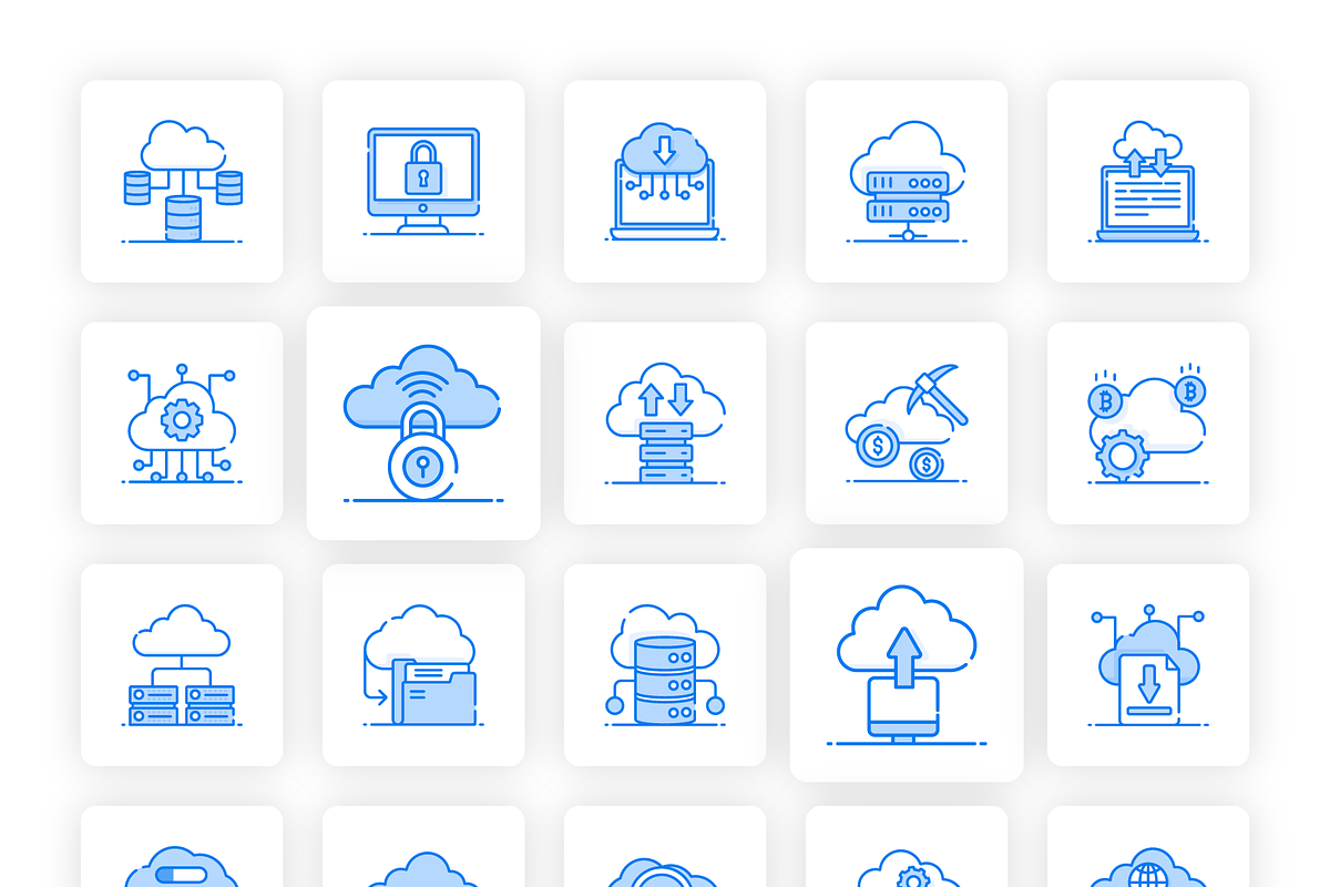 Cloud Computing Icons, an Outline Icon by Brickclay (Photo 6 of 7)