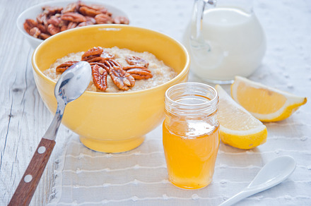 Oatmeal porridge featuring bowl, breakfast, and cereal, a Food & Drink Photo by letterberry