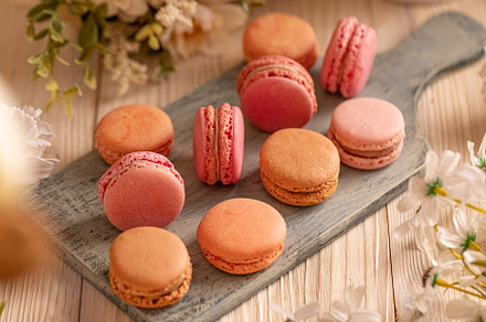 Macaron sweet meringue sandwich cake, a Background Photo by Grafvision photography
